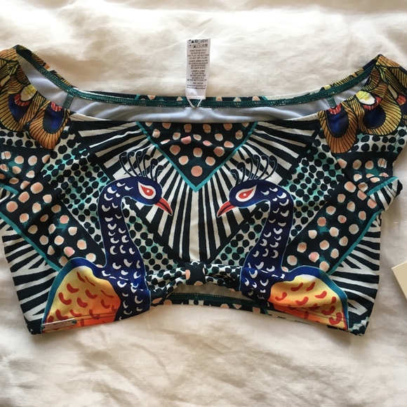 RARE Mara Hoffman Peacocks Rashguard Top - Picture 2 of 7